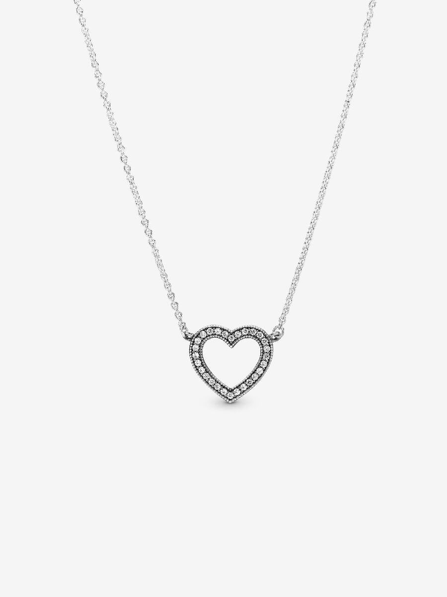 Sparkling Open Heart Necklace