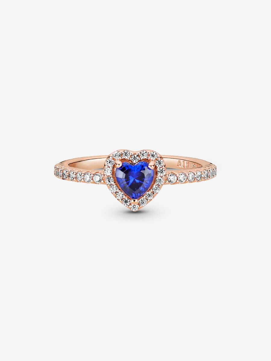 Sparkling Blue Elevated Heart Ring
14k rose gold plating