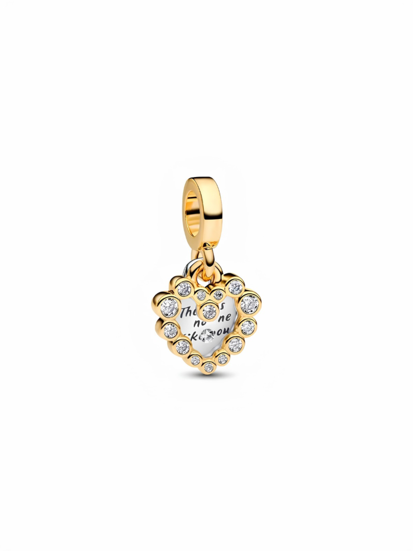 Sparkling Heart Double Dangle Charm