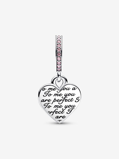 Two-tone Infinity Heart Double Dangle Charm