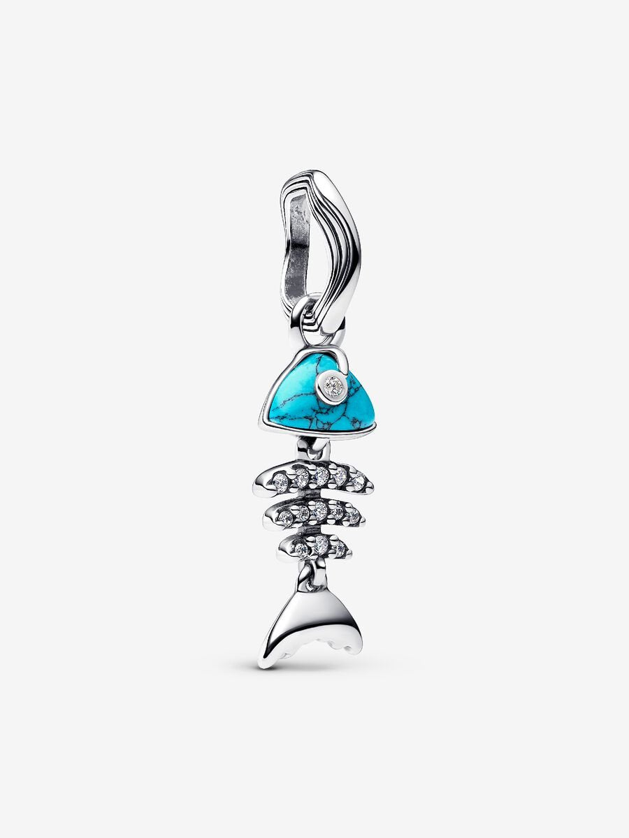 Turquoise-coloured Fishbone Dangle Charm