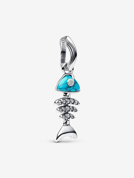 Turquoise-coloured Fishbone Dangle Charm