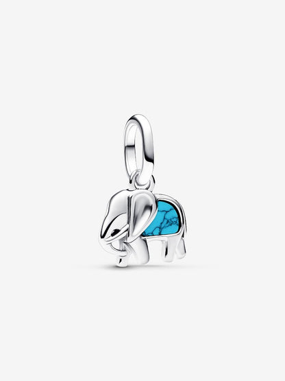 Turquoise-coloured Elephant Mini Dangle Charm