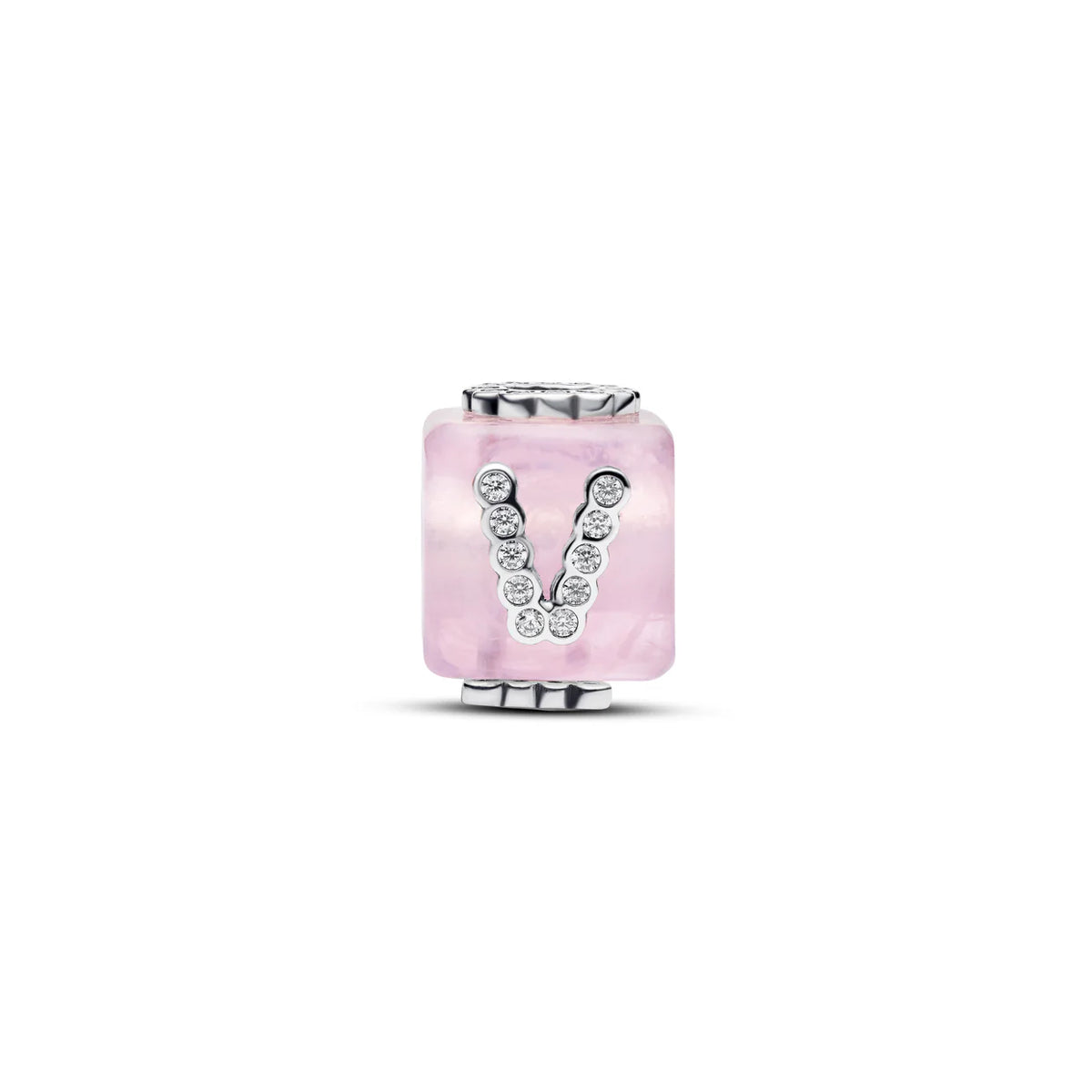 Pink Murano Glass Love Cube Charm