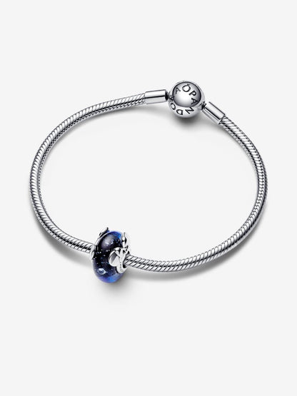 Disney Mickey Mouse & Minnie Mouse Blue Murano Glass Charm