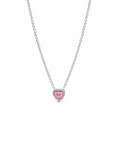 Pink Elevated Heart Necklace