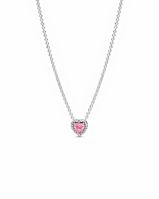Pink Elevated Heart Necklace