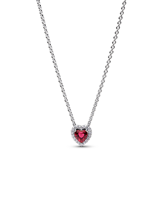 Elevated Red Heart Collier Necklace