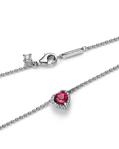 Elevated Red Heart Collier Necklace