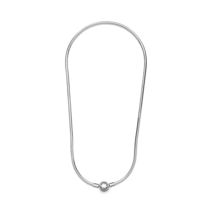 Silver Necklace With Round Clasp
