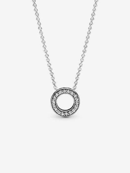 Pandora Logo Pavé Circle Collier Necklace