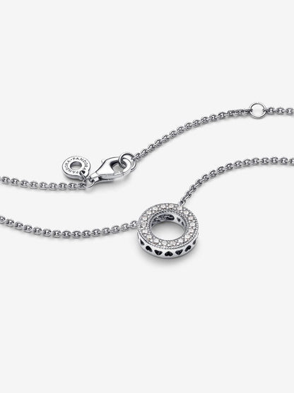 Pandora Logo Pavé Circle Collier Necklace