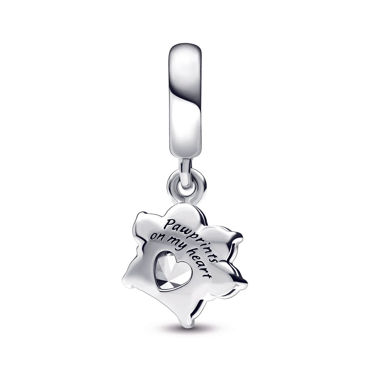 Sparkling Pet Paw Print Dangle Charm