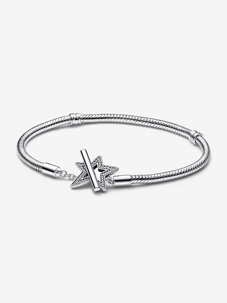 Asymmetric Star T-bar Snake Chain Bracelet