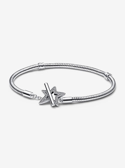 Asymmetric Star T-bar Snake Chain Bracelet