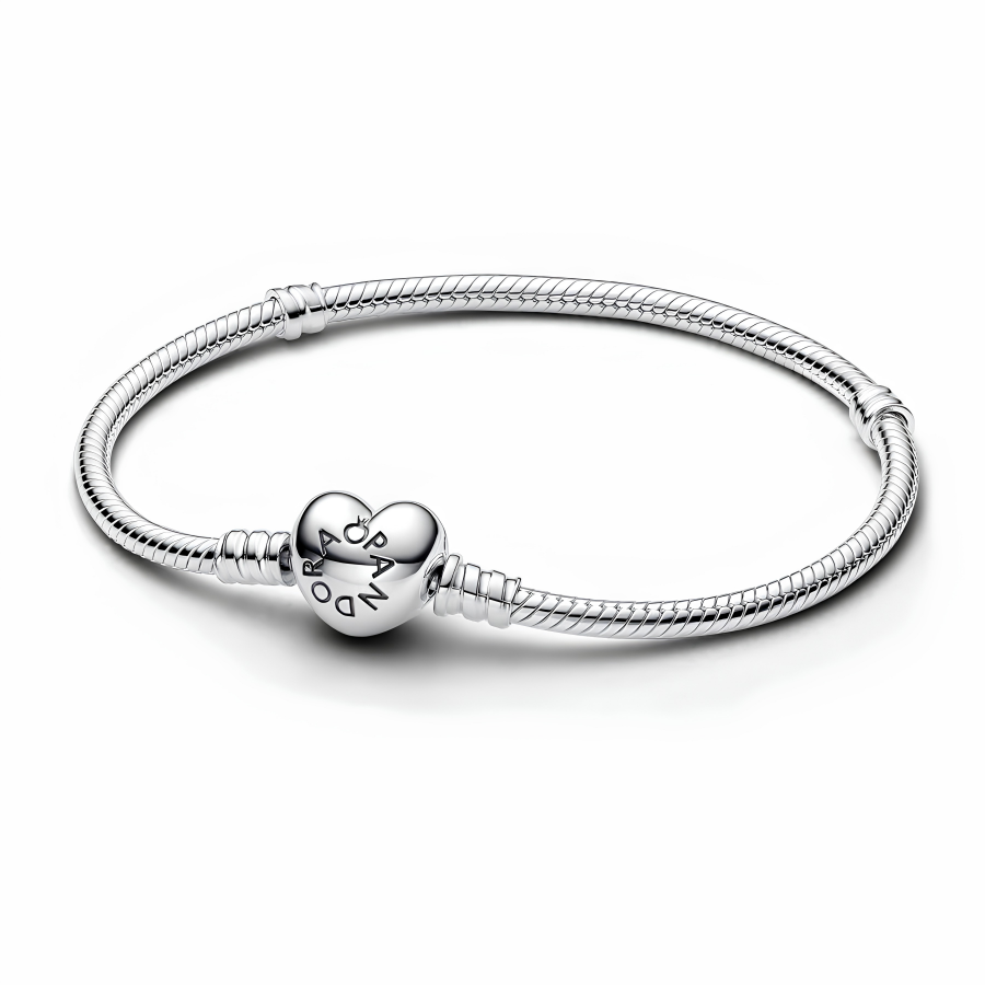 BEST SELLER | Silver bracelet with heart-shaped clasp