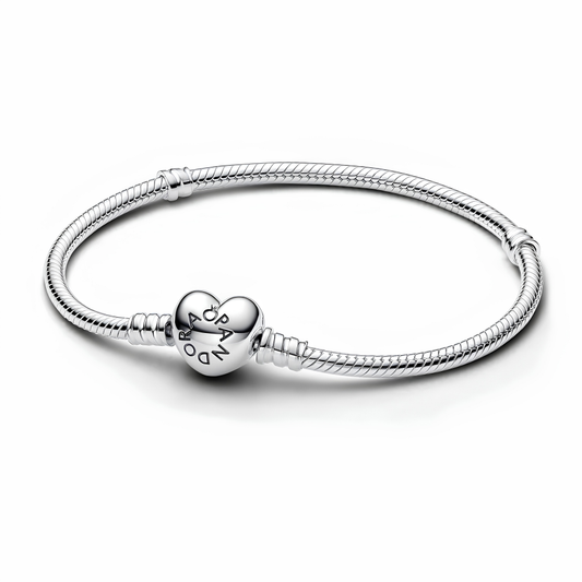 BEST SELLER | Silver bracelet with heart-shaped clasp