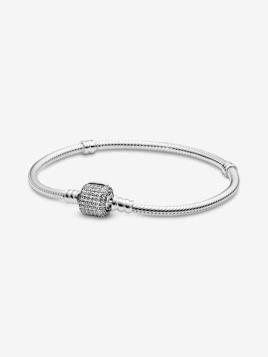 Pandora Moments Sparkling Pavé Clasp Snake Chain Bracelet