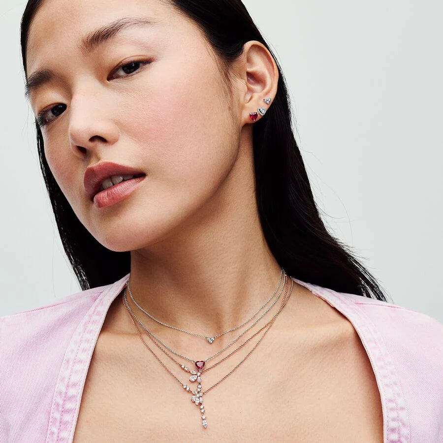 Red Heart Stud Earrings