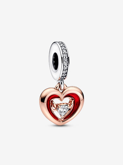 Two-tone Radiant Heart Dangle Charm