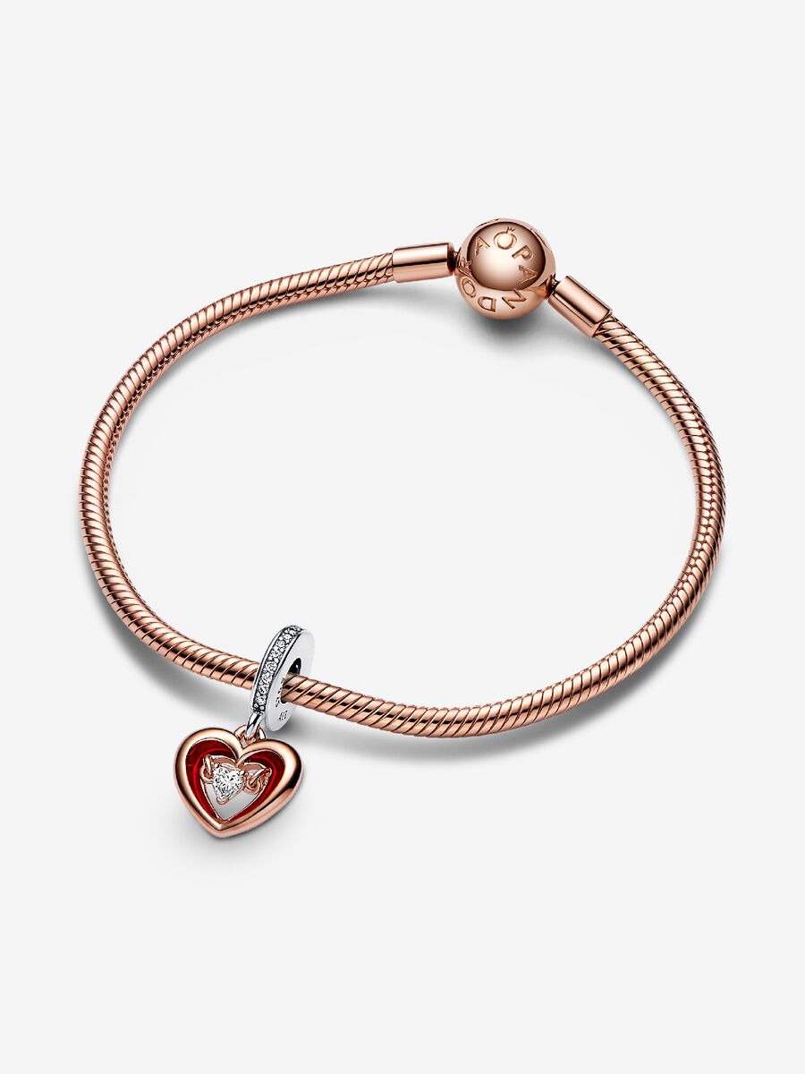 Two-tone Radiant Heart Dangle Charm