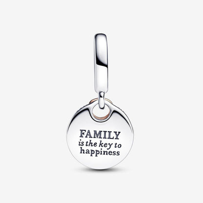 Two-tone Key to Happiness Double Dangle Charm
