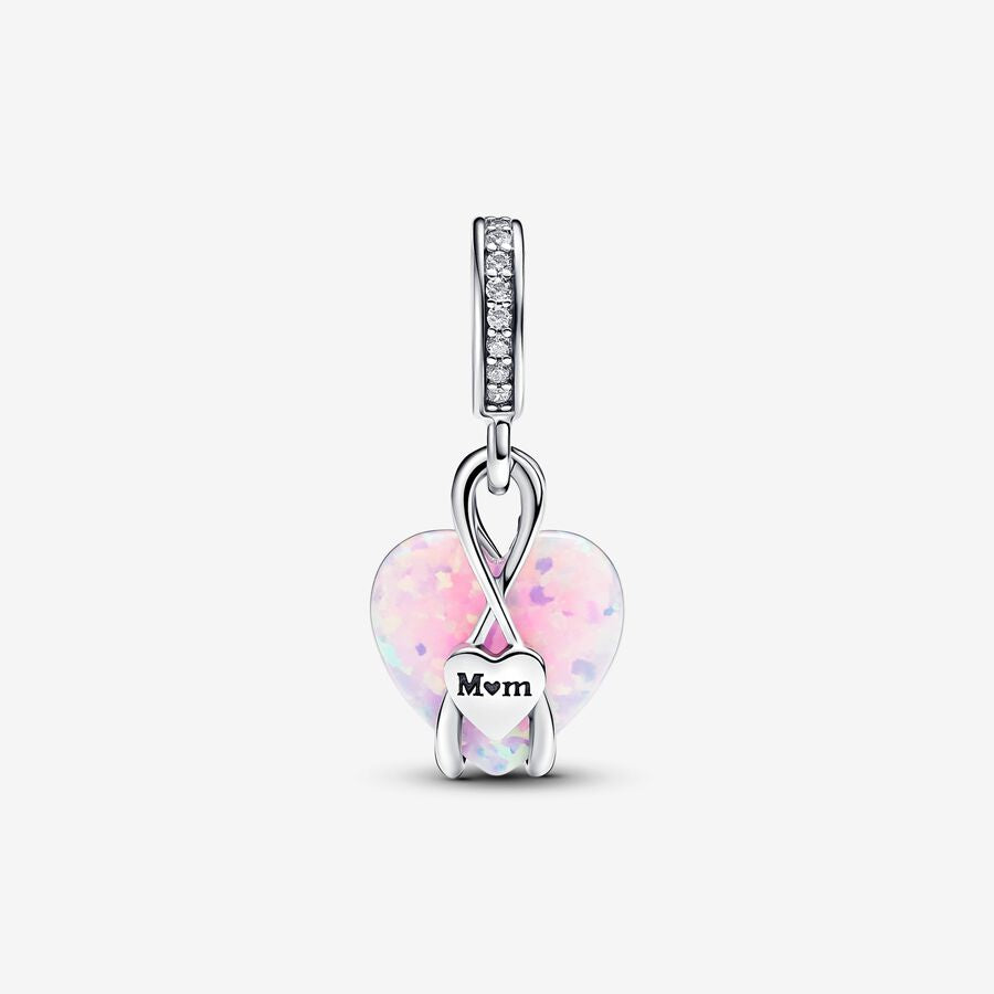 Mum Opalescent Heart Dangle Charm