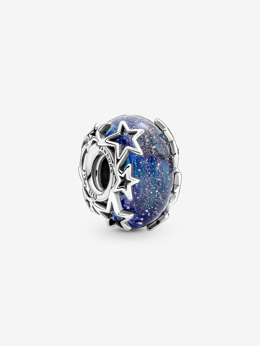Galaxy Blue & Star Murano Charm