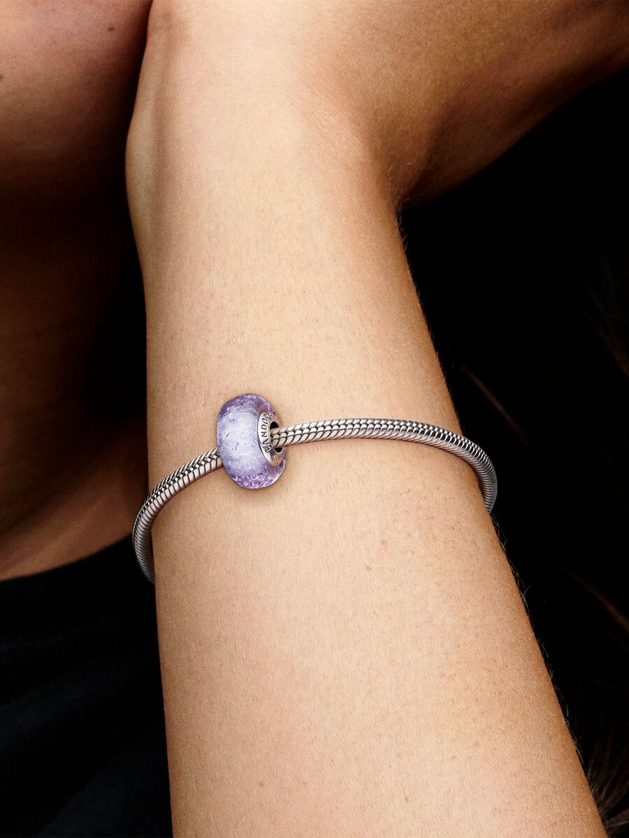 Wavy Lavender Murano Glass Charm