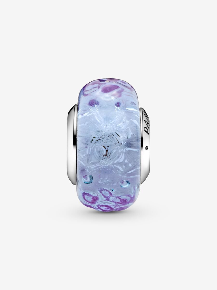 Wavy Lavender Murano Glass Charm