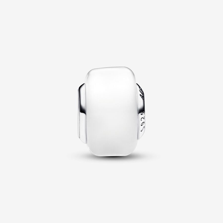 White Mini Murano Glass Charm