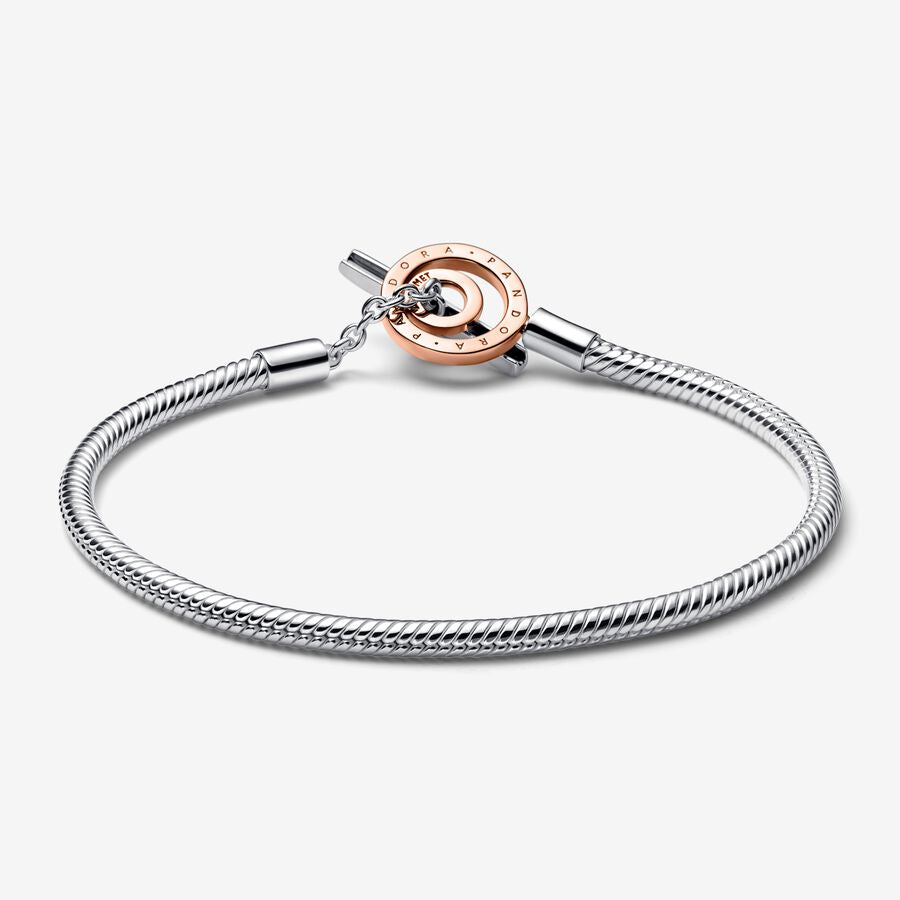 Two-tone Logo T-Bar Snake Chain Bracelet