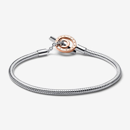 Two-tone Logo T-Bar Snake Chain Bracelet