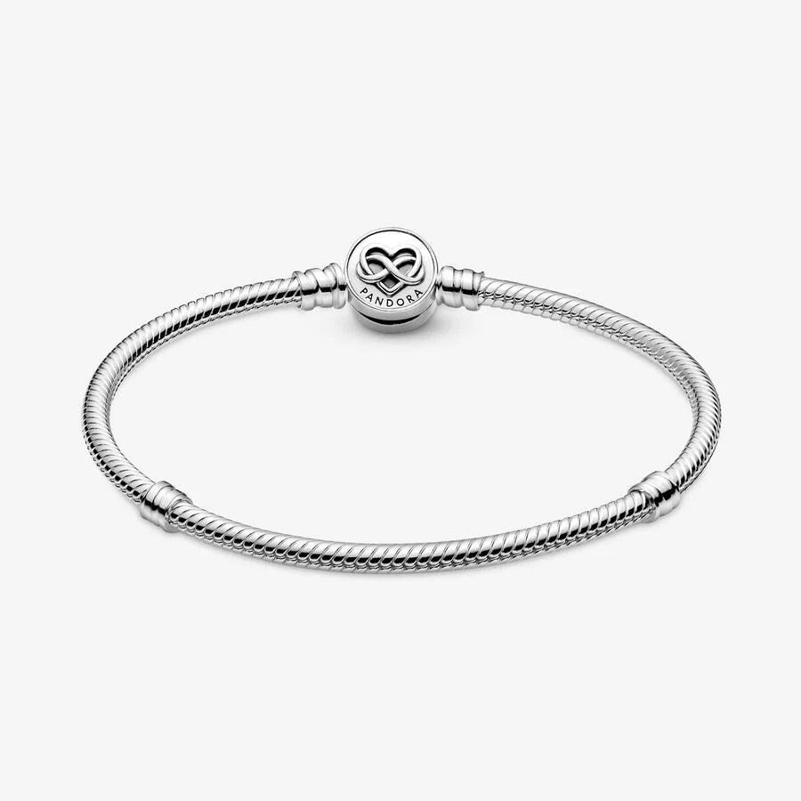 Pandora Moments Heart Infinity Clasp Snake Chain Bracelet