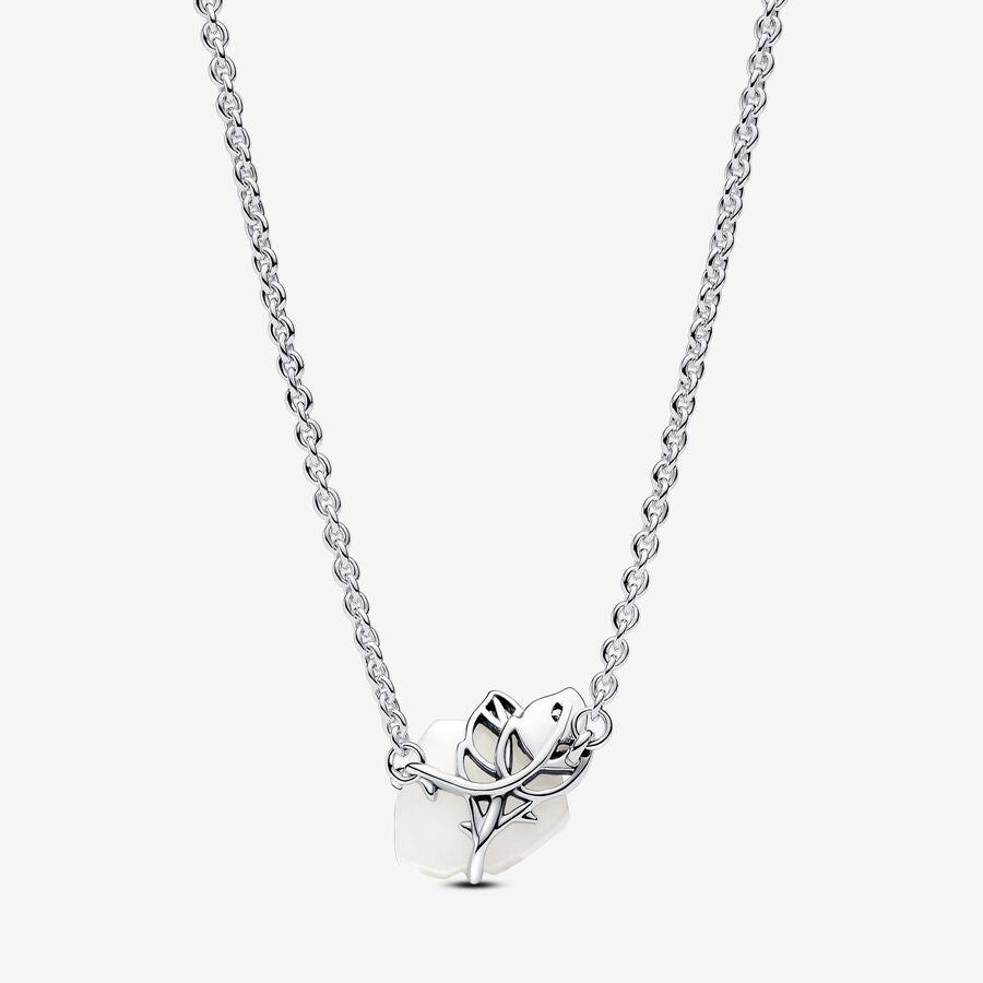 White Rose in Bloom Collier Necklace