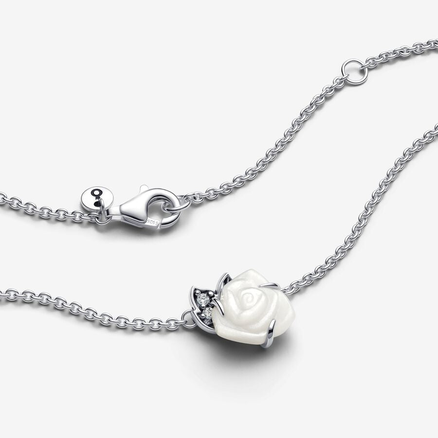 White Rose in Bloom Collier Necklace