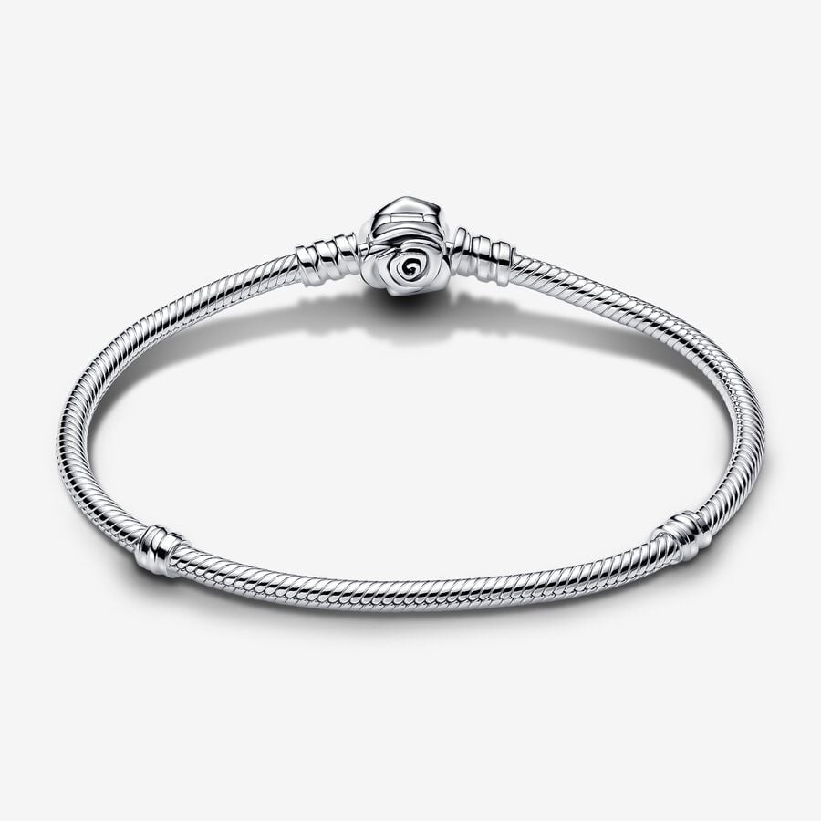 Rose in Bloom Clasp Snake Chain Bracelet