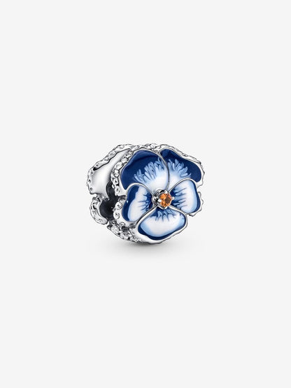 Blue Pansy Flower Charm
