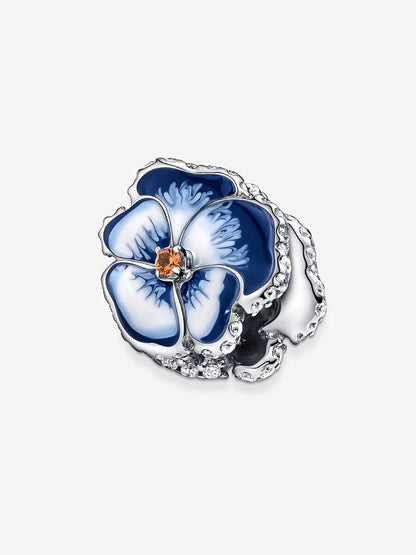 Blue Pansy Flower Charm