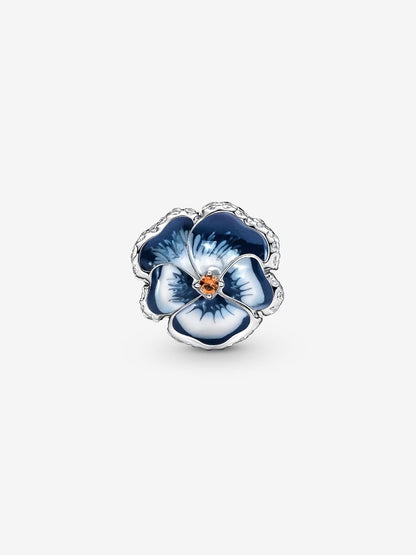 Blue Pansy Flower Charm