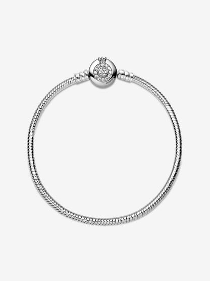 Pandora Moments Sparkling Crown O Snake Chain Bracelet