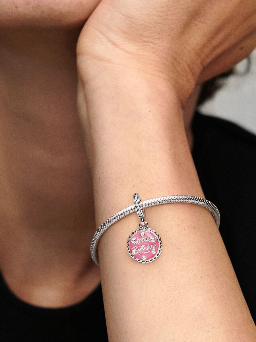 Pink Birthday Cake Dangle Charm