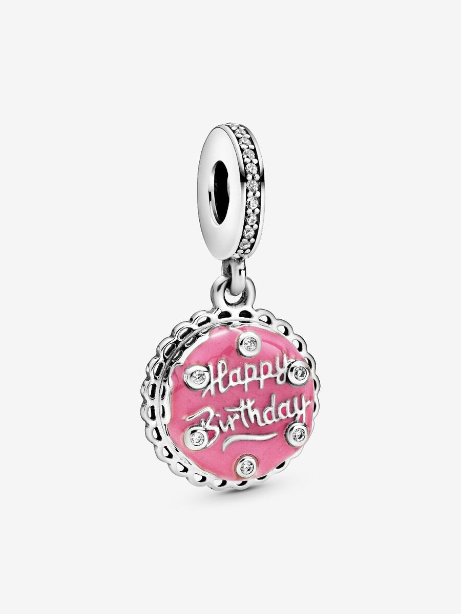 Pink Birthday Cake Dangle Charm