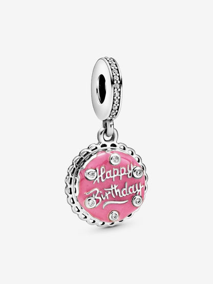 Pink Birthday Cake Dangle Charm