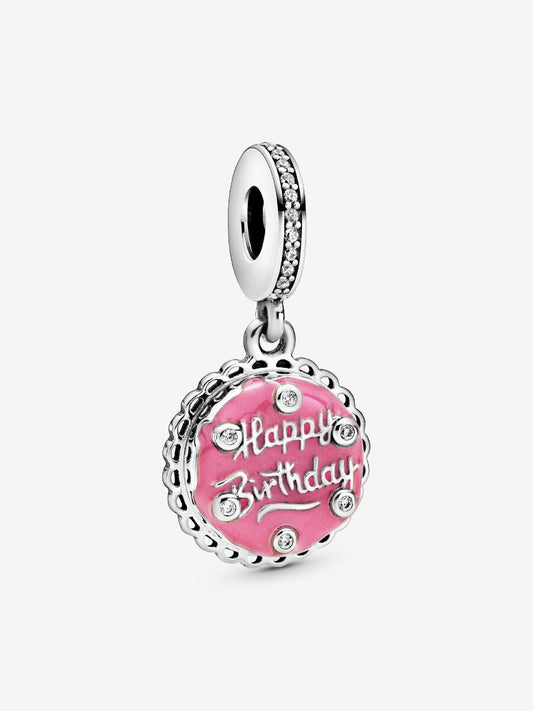 Pink Birthday Cake Dangle Charm