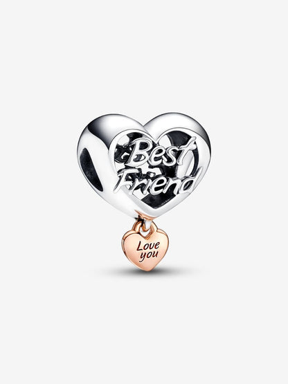 Love You Best Friend Heart Charm
