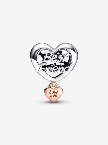 Love You Best Friend Heart Charm