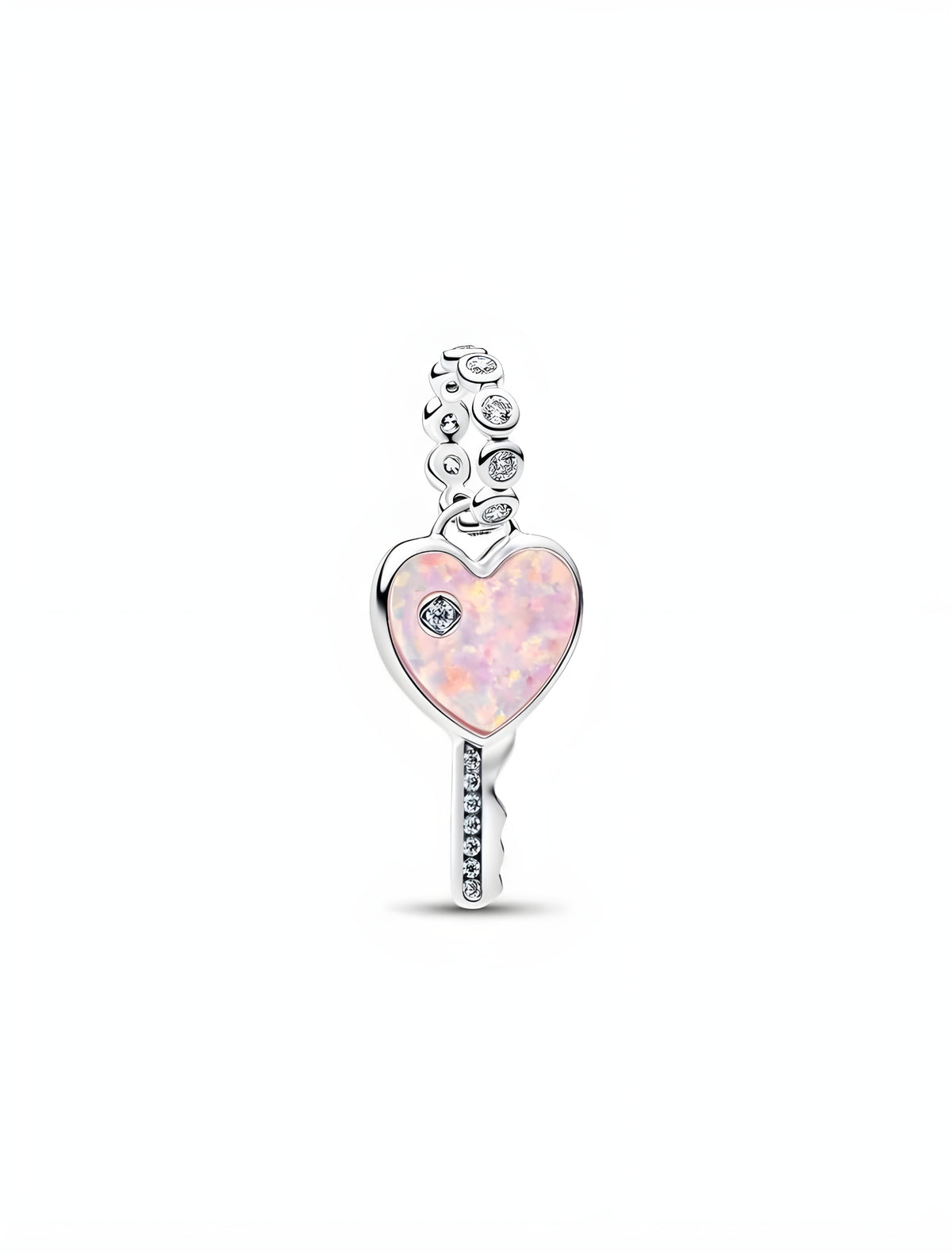 Opalescent Heart Key Dangle Charm