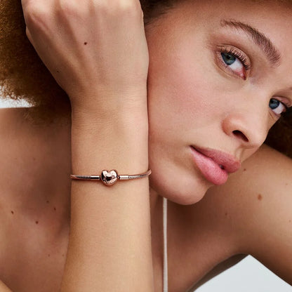 Pandora Moments Heart Clasp Snake Chain Bracelet