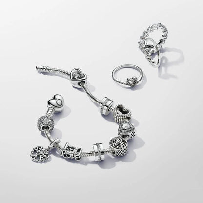 BEST SELLER | Silver bracelet with heart-shaped clasp